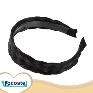 Piece of 1 Braided Headband Hair Hoop for Women and Girl 1.18" Wide Black Brown - Picture 1 of 8