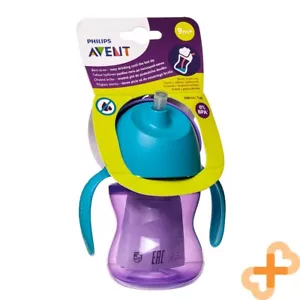 PHILIPS AVENT Bent Straw Can't Spill Baby Fütterung Trinkbecher 200ml Lila - Bild 1 von 12
