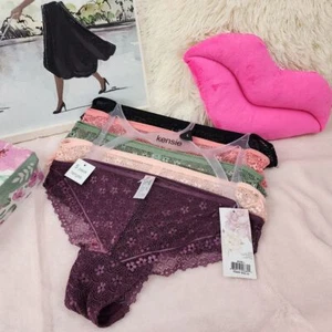 KENSIE Multicolor Pack of 5 panties lace Intimates TANGA Large NEW! - Picture 1 of 6