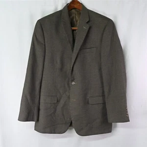Chaps Ralph Lauren 42R Brown Houndstooth Wool Blazer Suit Jacket Sport Coat - Picture 1 of 9