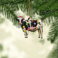 Cow light Christmas Ornament, Cow lover tree Christmas Ornament decor