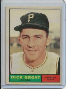 1961 Topps Baseball Card Dick Groat S/S Pittsburgh Pirates Near Mint # 1 - Picture 1 of 2