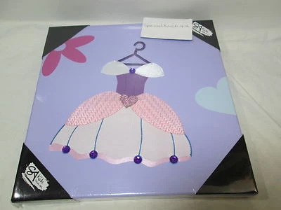 Nuevo VESTIDO DE PRINCESA Embellecedor Arte en Lienzo por SA Studio Arts Niños - Púrpura y Rosa  Foto 1 de 2