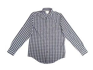 TIMBERLAND Mens Shirt Plaid Collared Long Sleeves Navy/White Size S TB06A1M6H - Picture 1 of 4