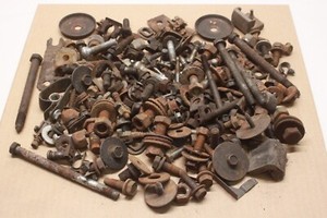 Vintage Original Car Truck Engine Body Mechanical Hardware Bolts Clips Washers