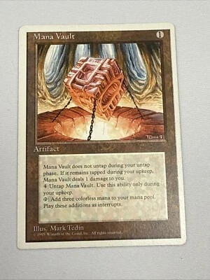Mtg Magic Mana Vault Misprint Oddity Square Corner Artifact 4th Edition - Image 1 of 4