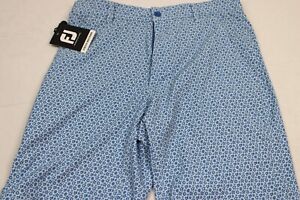 Footjoy Shorts Mens 38 Blue Micro-Floral Print Lightweight Woven Golf Outdoors