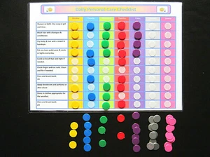 DAILY PERSONAL CARE CHECKLIST CHART - Autism ADHD SEN PECS Dementia Alzheimer's - Picture 1 of 25