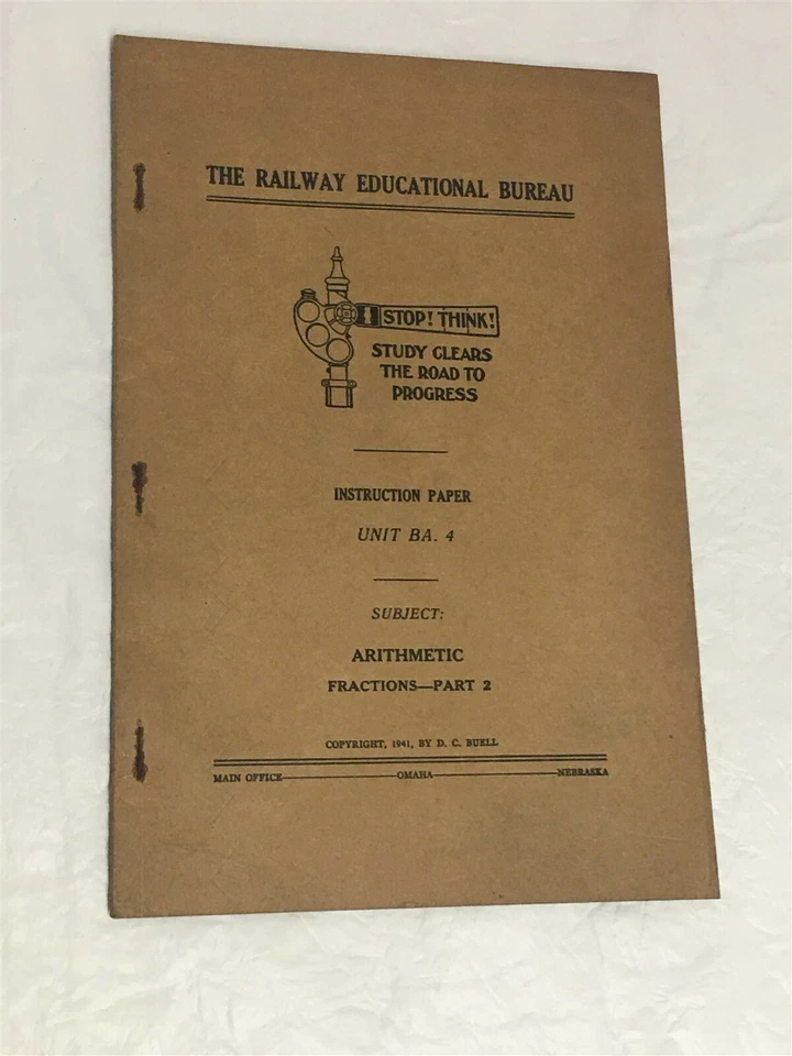 Railway Educational Bureau Instruction Paper Arithmetic Fractions-Pt 2, 1941 - Image 1 of 1