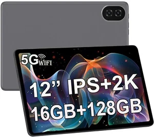 2025 NEW Tablet 12 in 16GB RAM+128GB ROM Android 13 5G+2.4G WiFi Bluetooth 13MP - Picture 1 of 7