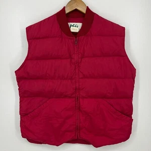 REI Goose Down Puffer Vest Women's Size 16 Red Full Zip Fill Vtg 90s - Picture 1 of 8