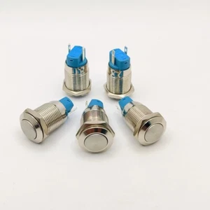 5pcs flat head metal button switch with 12mm diameter self-locking no light - Picture 1 of 1