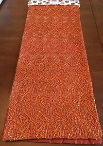Runner da tavolo Thro Marlo Lorenz arancione ragnatela foderata con paillettes 14x72 NUOVO - Foto 1 di 4