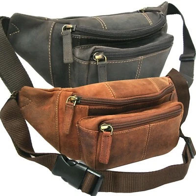 Waist Pack Bum Bag Real Leather Distressed 33"- 47" Waist Visconti New 720 - Image 1 of 2