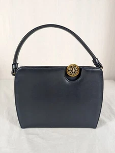 Vintage Juliart marineblau Geldbörse Handtasche Abendkleidung Cocktail Gold Pinsel Verschluss - Bild 1 von 11