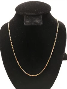 Beautiful 14K Tricolor Gold 1.3mm wide Rope Chain Necklace 20” long 4.2gr. - Picture 1 of 12