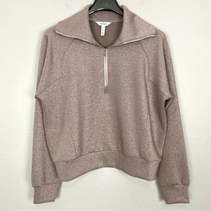 Spanx AirEssentials Shimmer Felpa Pullover Mezza Zip Donna Taglia L Metallizzata - Foto 1 di 10