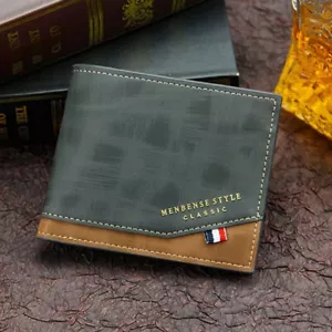 Men's Bifold Leather Wallet, Multiple Credit Card Slots, ID, License, Photo Hold - Picture 1 of 16