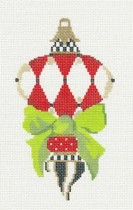 Heritage Carnelian Harlequin Needlepoint Ornament & STITCH GUIDE Kelly Clark - Picture 1 of 2