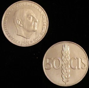 *GUTSE* FRANCO-5, 50 CÉNTIMOS 1966*19-74, PROOF. - Imagen 1 de 1