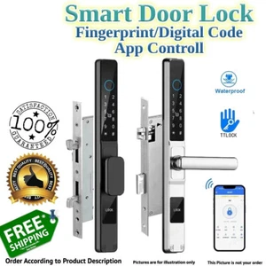 Fingerprint Electronic Smart Door Lock Waterproof Bluetooth Pass Outdoor Sliding - Picture 1 of 45