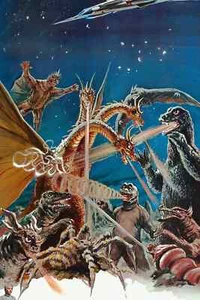 VINTAGE Kaiju"Destroy All Monsters" 1968 Film A3 Wall Canvas Retro Print - Picture 1 of 3