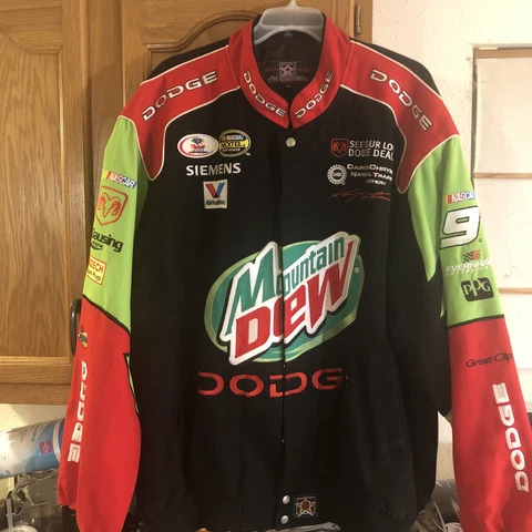 Vintage JH Design Kasey Kahne Dodge Mountain Dew Nextel NASCAR Racing Jacket 4XL Cover