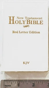 Mini Pocket Holy Bible 2.3/4" X 4.1/4" New Testament KJV White Cover Paperback - Imagen 1 de 3