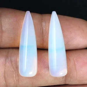 Schöner Opalit glatt Tropfen passendes Paar Briolette lose Edelsteine 8x30mm - Bild 1 von 8