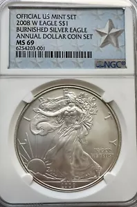 2008 W Silver Eagle Burnished MS69 - Picture 1 of 2