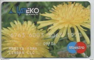 2004 LATVIA Lateko bank / Maestro "Flowers" - Picture 1 of 2
