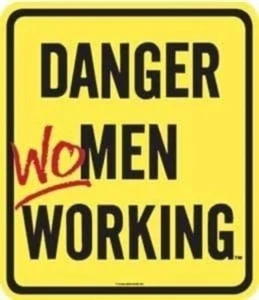 Danger Women Working enamelled steel fridge magnet (ar) - Picture 1 of 1