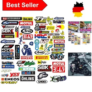 90-Teiliges Sticker Motorrad Aufkleber MTB Rahmen Aufkleber Motocross Sponsoren - Bild 1 von 8