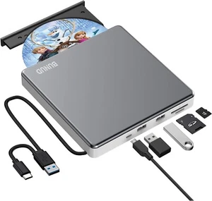 BUNUD External DVD Drive, CD Drive External USB with 2 USB SD TF Ports - Picture 1 of 4