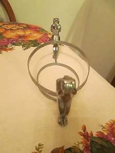 Vintage Cambridge Glass Bashful Charlotte CHROME deco Farber brothers Farberware - Picture 1 of 8