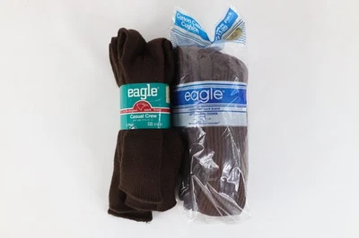 Deadstock De Colección Años 90 Lote de 6 Pares Algodón Informal Cojín Crew Calcetines Marrón Grande Foto 1 de 4