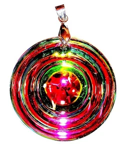 COLGANTE/COLLAR ST Cristal Gigante Brillante Arco Iris Gota Redonda - Imagen 1 de 1