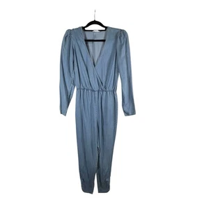 Lovers & Friends Jumpsuit Size S Blue Chambray Denim Long Sleeve Boho Chic - Picture 1 of 11