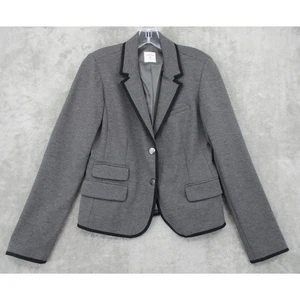 Gap Academy Blazer Damen 6 Büro Preppy Knopf Academia Karriere grau gefüttert Strick - Bild 1 von 9