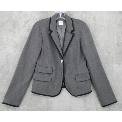 Gap Academy Blazer Womens 6 Office Preppy Button Academia Career Gray Lined Knit - Image 1 of 4