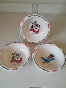 Vintage NOS Kelloggs Cereal Bowls 1995 Set Of 3 Breakfast Bowls Tony Toucan Sam - Picture 1 of 4