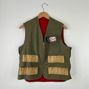 Vintage 60s Insul Air Warmster SportsWear Hunting Vest Green Red Reversible - Picture 1 of 7