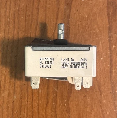 OEM Genuine Whirlpool Range Surface Element Control Switch, W10578768, W10911303 - Image 1 of 3