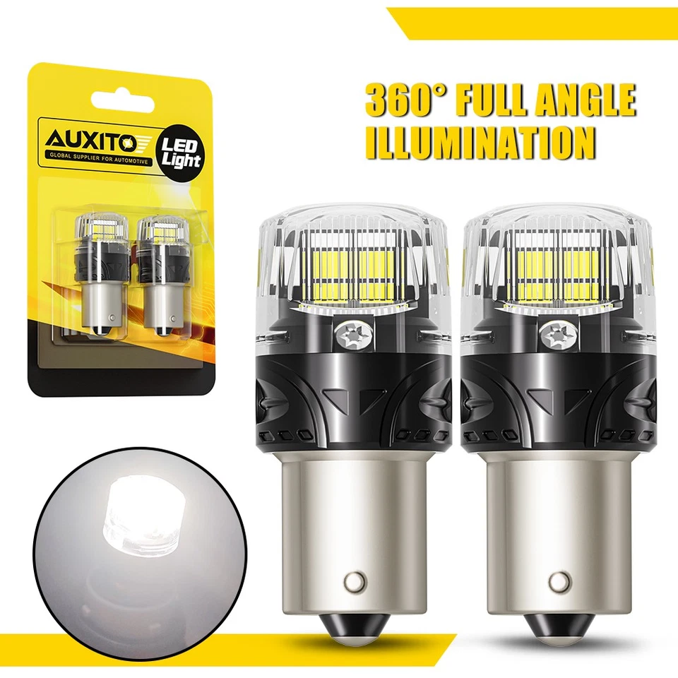 AUXITO 2x 1156 BA15S 7506 P21W LED Turn Signal Light DRL Bulbs White ERROR