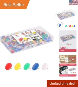 500 Pack Vinyl Thumbtacks: Decorative Push Pins for Document Organization - Picture 1 of 9