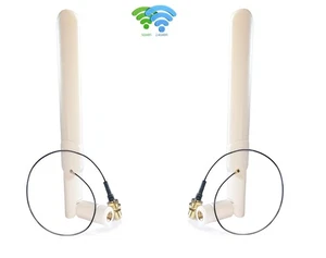 White 5dBi antenna SMA-J/16cm/2.4&5GHz/5dBi+I.PX4 or U.FL max. 30cm pigtail - Picture 1 of 9