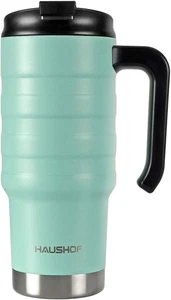 Taza de viaje 24oz acero inoxidable doble pared con tapa antifugas y asa BPA - Bild 1 von 12