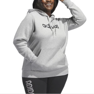 Adidas Trendy Pullover Logo Print Fleece Hoodie Grey Heather Plus Size 3X - Picture 1 of 1