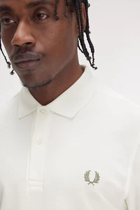 🔵 Fred Perry Poloshirt M6000 Y54 EcruChiaro-OliveMint-OliveMint Herren New SS25 - Bild 1 von 2