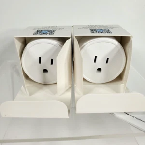 2 Pk New WiFi Smart Socket White; plug compatible with Alexa & Google Asst. 20A - Picture 1 of 5